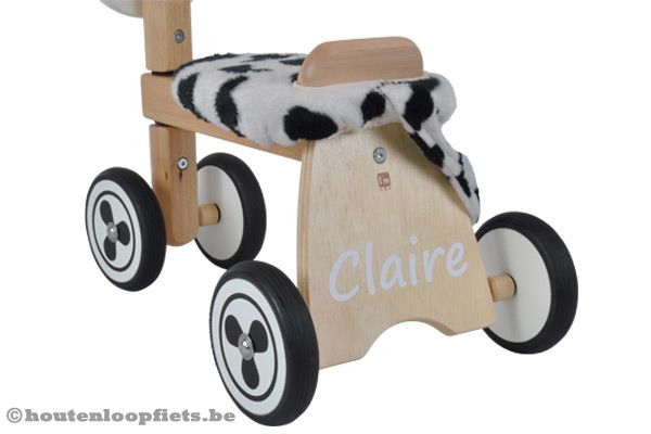 Witte naamsticker voor op de I'm Toy loopfiets.