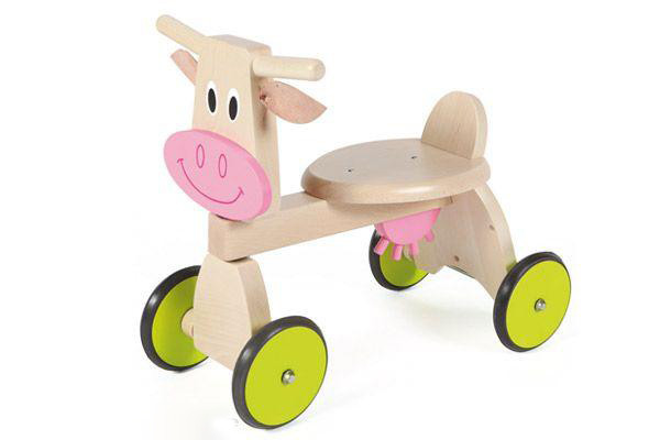 Loopfiets houten koe.