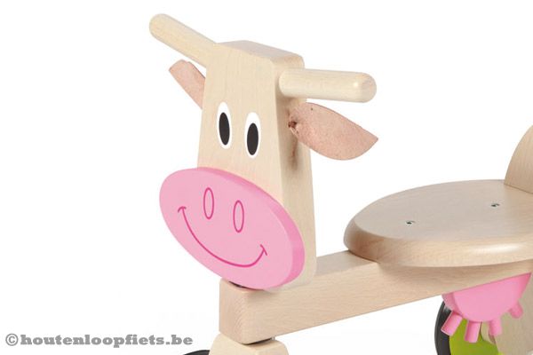 Houten stuur met handvaten.