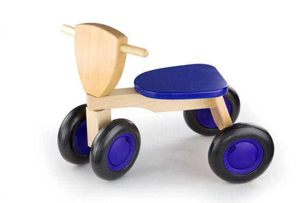 Road Star blauw loopfiets van Woodtoys.