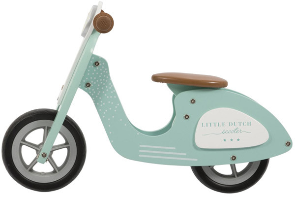 Mintgroene loopscooter van Little Dutch.
