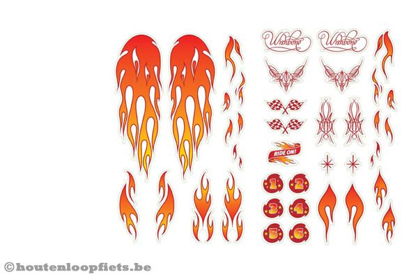 Vlammen stickers voor uw Wishbonebike